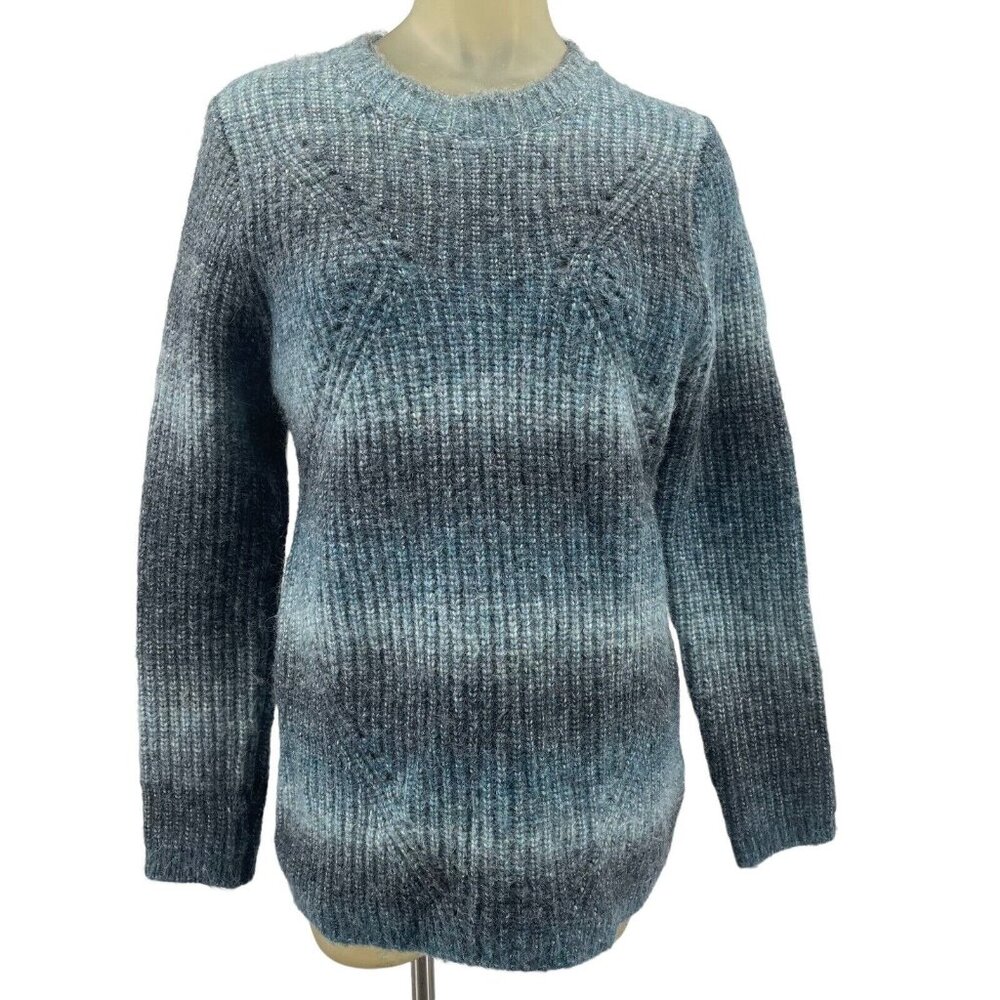 GG Collection Woman’s chunky wool blend sweater tunic blue size large New $129